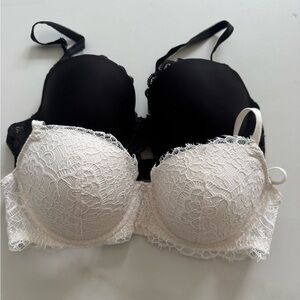 Victoria's Secret Black and White Lace Bra